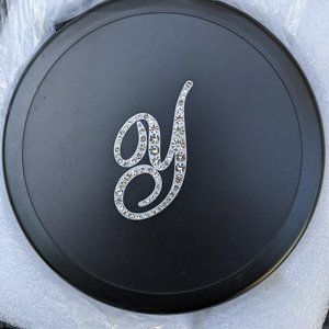 Black Dual Magnifying Mirror w/ Crystal Initial by Lori Greiner Y